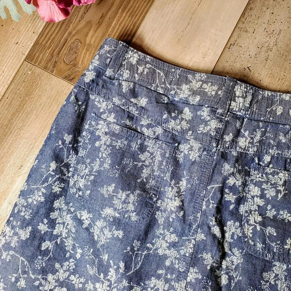 White Stag Blue Floral Skort Size 6 100% Cotton RN 52469 - Picture 11 of 12